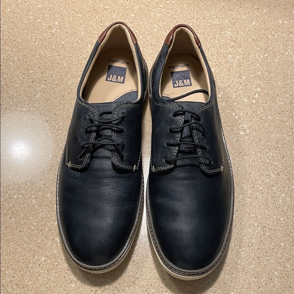 Johnston & Murphy Black Leather Derbys